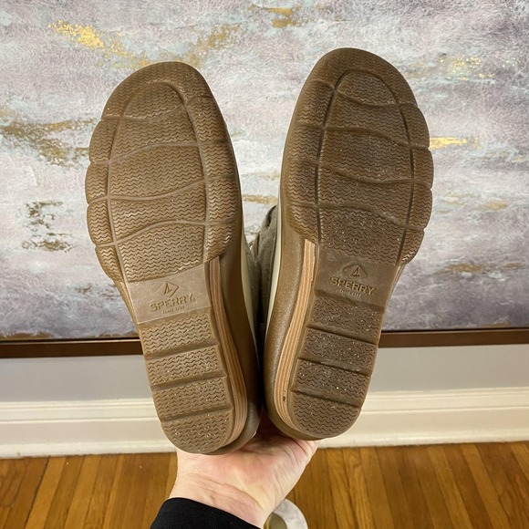 Sperry Snow Boots Womens Size 8 Beige Wool Duck Ankle Wedge Quarter STS80396 - Picture 10 of 10